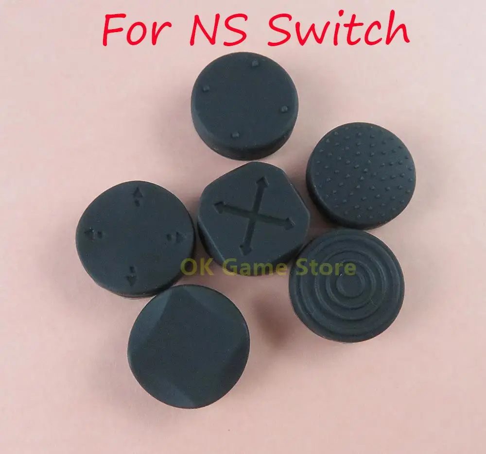 60sets/lot Replacement 6 in 1 Silicone Grip Stick Cap Cover Silicone Cap For Nintendo Switch NS 3d Analog Joystick Cap