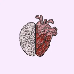 Drop Shipping Brain and Heart Pins Medical Anatomy Cerebrum Brooch Heart Neurology Lapel Pin Jewelry Gifts for Friend Wholesale