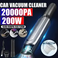 20000Pa 200W Handheld Wireless Car Vacuum Cleaner Powerful Cyclone Suction Cordless Wet Dry Car Home Vacuum Cleaner 4000mAh