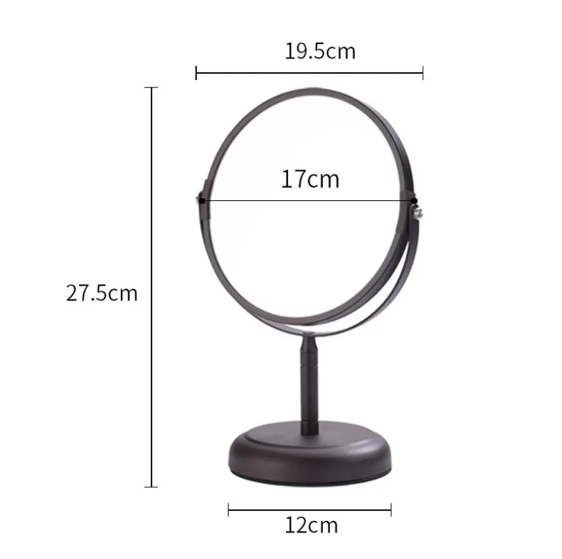 7 inch Desktop Makeup Mirror 2-Face Metal 5X Magnifying Cosmetic Mirror free Shipping