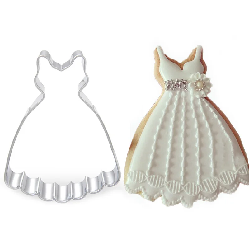 

1pcs reposteria galletas Wedding Dress Fondant Cake Decorating Tools Metal Cookie Cutter Cakeware Biscuit Mould Baking Mold DIY