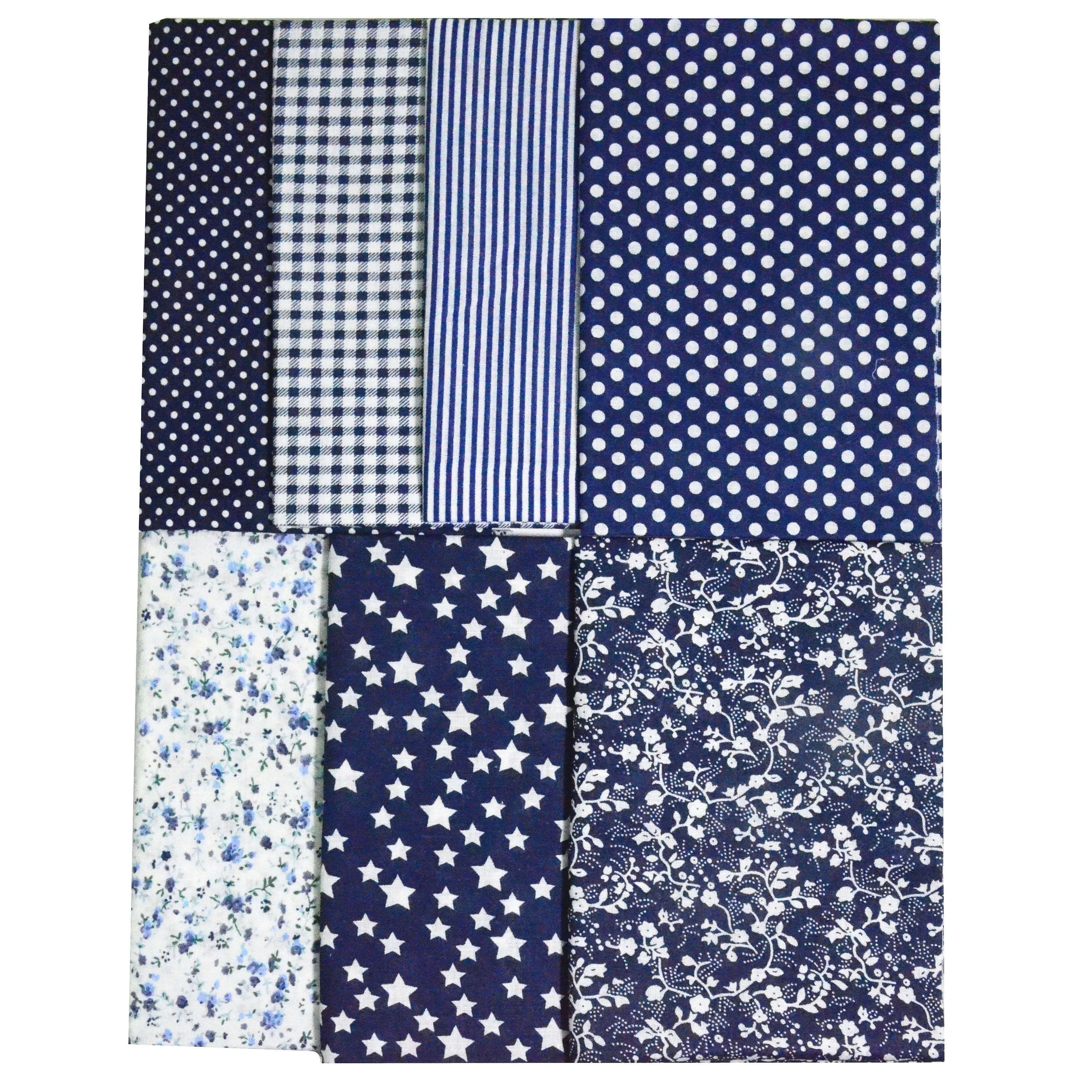 7pcs Assorted Pre-Cut 50CM*50CM Navy blue Cotton Fabric Bundle Printed Cloth DIY Doll scrapbooking Patchwork Quilting Fabric