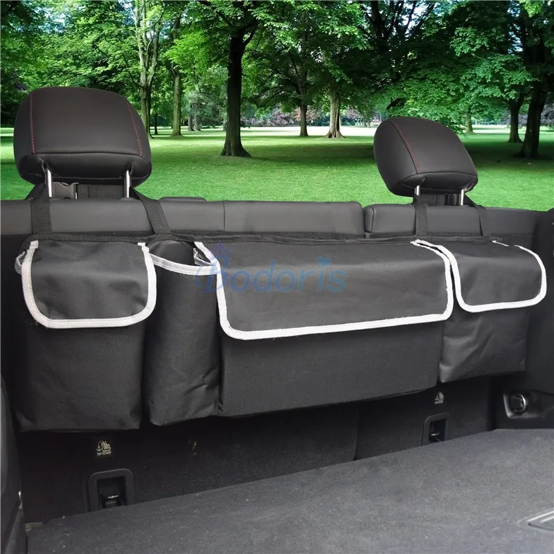 For Toyota Fortuner Innova RAV4 Highlander Rear Seat Back Pockets Storage Bag Auto Trunk Organizer Stowing Tidying Accessories