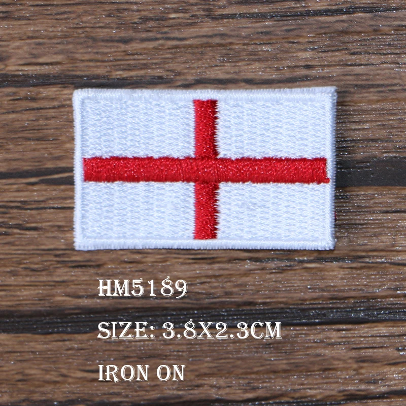 American German France Russia United Kingdom Flag Icon Embroidery Applique Patch For Clothes DIY Iron on Badges on the Backpack