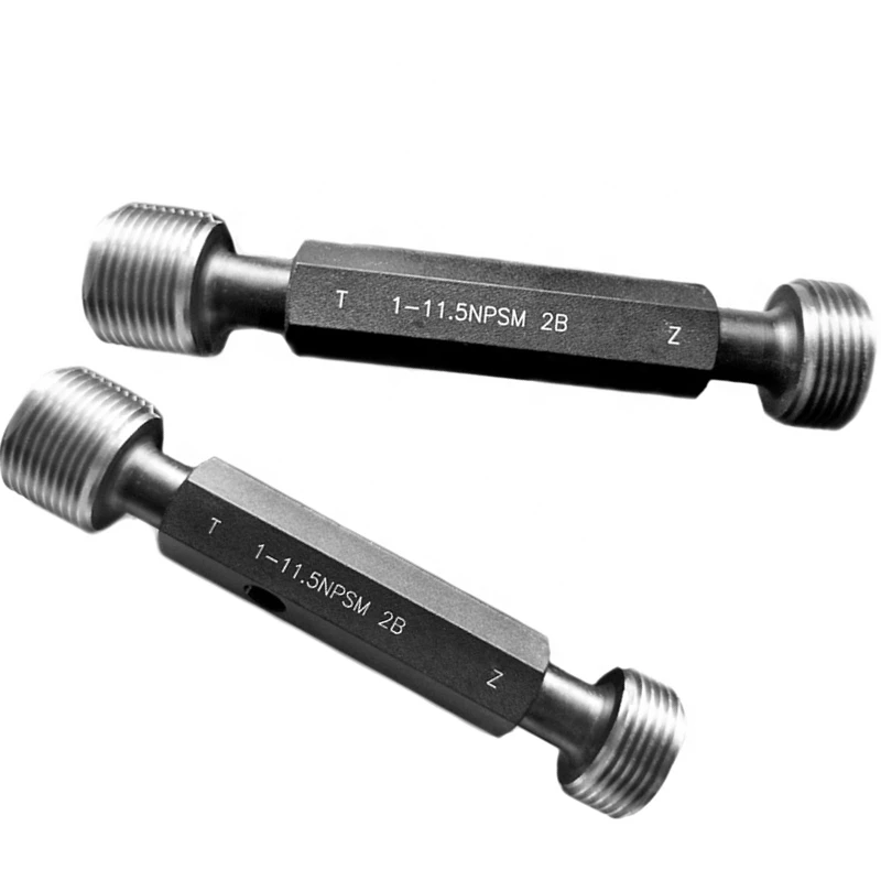 Calibradores de enchufe de tornillo NPSM go y no go 1/2-14, 1/4-18, 1/8-27, 3/4-14, 1 pulgada-3 pulgadas, sistema americano, calibrador de enchufe de rosca redonda NPSM