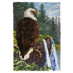 Latch Hook Kits for Adults Kids Soft Simple Embroidery DIY Latch Hook Craft Kit with Printed Pattern Include Latch Hook Eagle