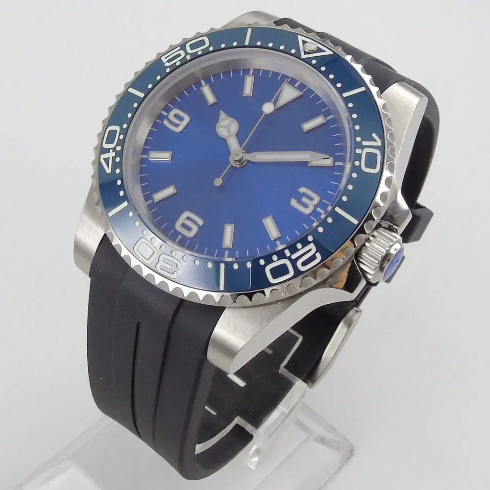 

Automatic Men's Watch Sterile Dial Rubber Strap Blue Date Indicator 40mm Watch Case Popular Wristwatch