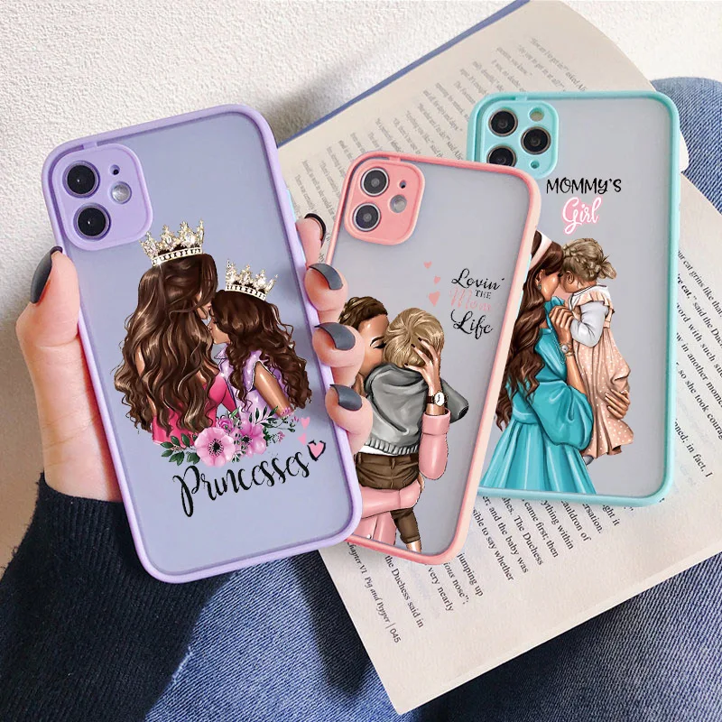 Super Mom Phone Case For iphone XR X XS SE2 Baby Girl Fashion ard Family cover For iphone 16 15 12 11 14 13 Pro Max 15 7 8 Plus