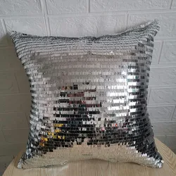 Wedding Decoration Silver Sequins Super Shiny Square Pillowcase Bar Cushion Covers to Show Off The Couch Pillow Cushions Cover