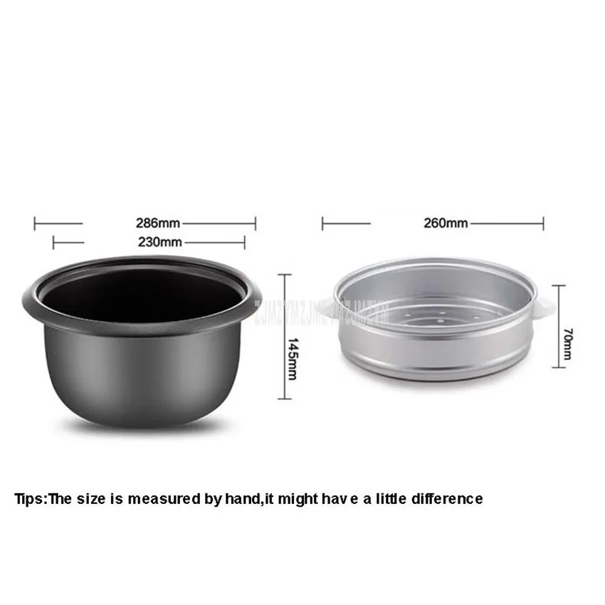 5L電気炊飯器家庭用お粥のスープ調理機蒸し層黒結晶インナータンク 5-8 人RZ-50B