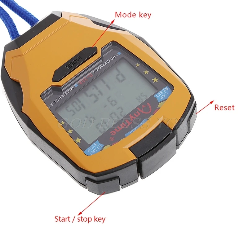 Professional Stopwatch 3 Rows 100 Laps 1/1000 Seconds Digital Sport Counter Timer Professional Athletics Stopwatch Drop Shipping