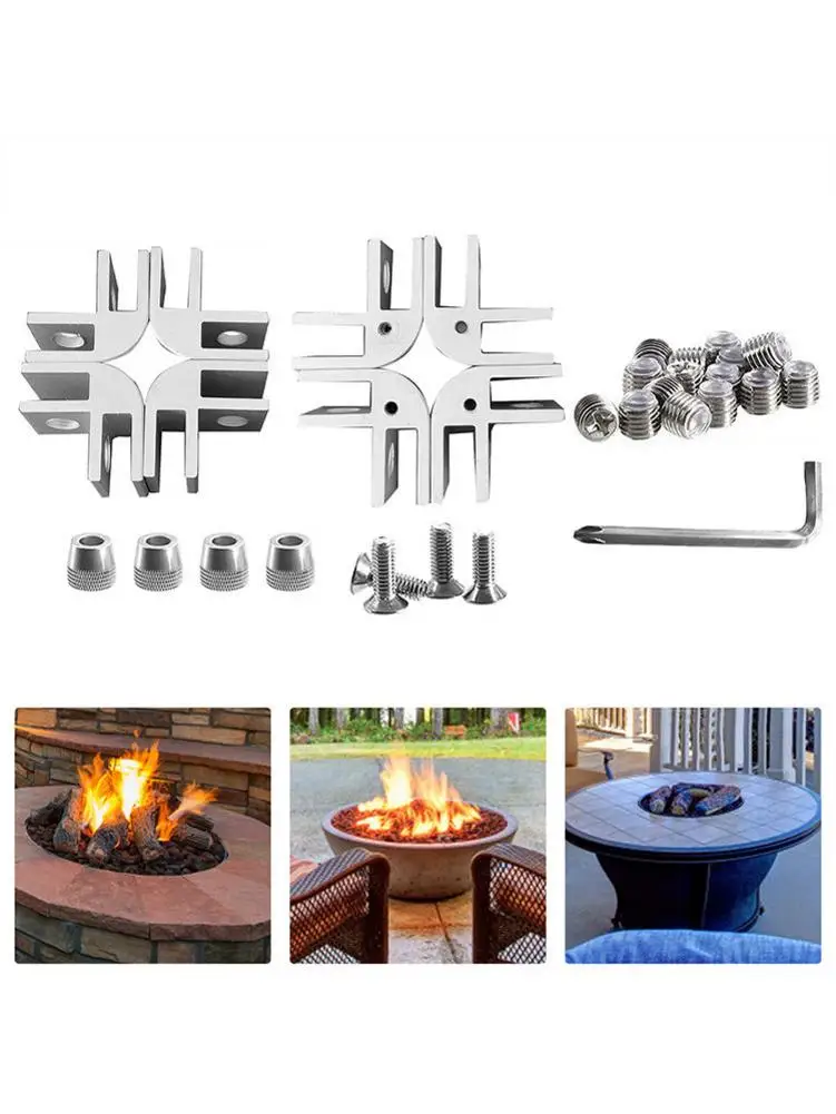 Fire Pit Wind Guard Parts Fire Pit Wind Guard Clips Replacement Clamps Thickness 5/16 Inch Set Of 8 Corner Four Non-Slip Bases S