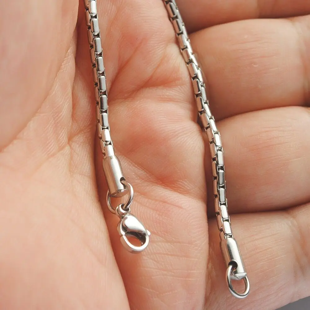 Wholesale Jewelry -- 50 60 70 cm 316L Titanium steel Long White Snake ( 3 mm ) Necklaces for Men No Fade Gold / White