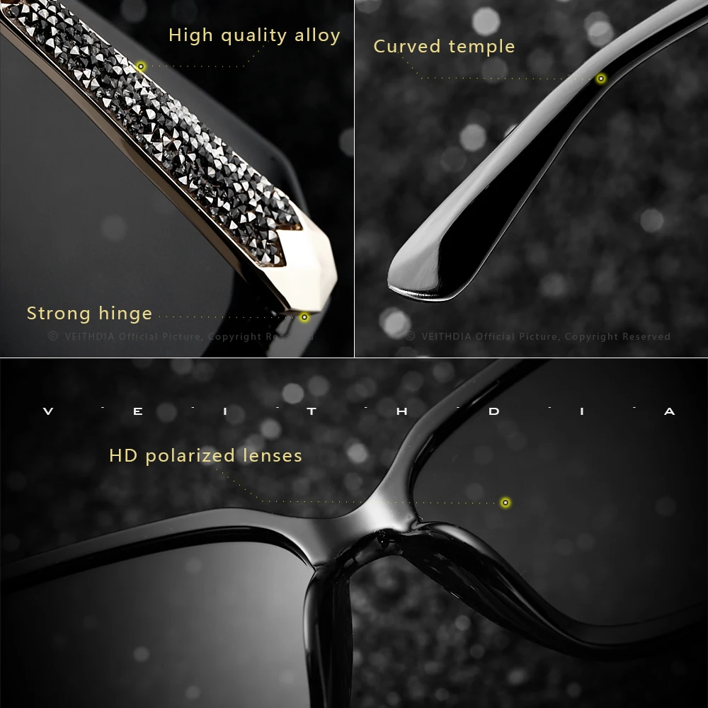 VEITHDIA TR90 Women Sunglasses Polarized Gradient Lens Luxury Ladies Fashion Brand Designer Sun Glasses Eyewear For Female 3161