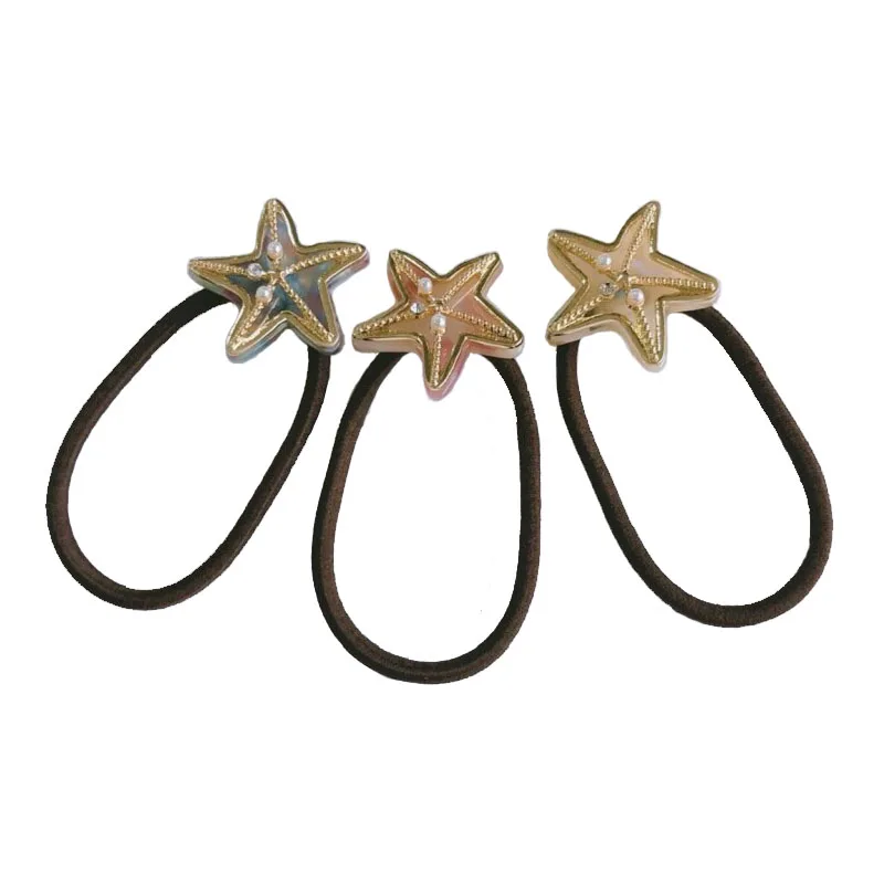 Woman Starfish Hairband Rope With Acryclic Elastic Ponytail Party Summer Hairband Hair Accessories Travel Decor Hair Accessories