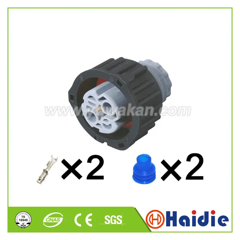 

1-100 sets 2Pin Auto Sensor plug with sheath Car oil exploration railway etc Waterproof round connector 2-1813099-3