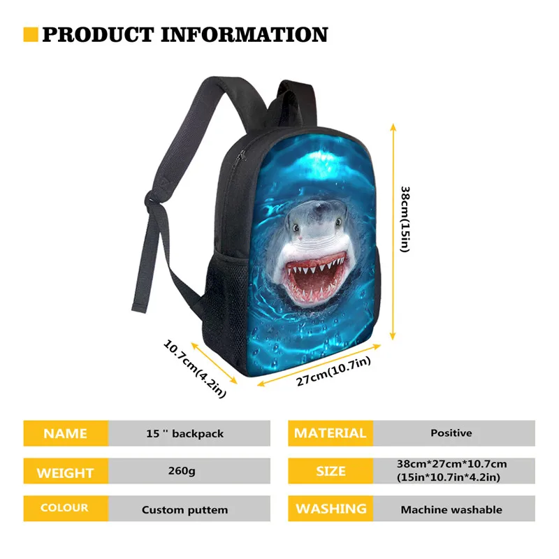 Sac à dos Mochila pour écoliers de 15 pouces, avec dessin animé baleine, Animal imprimé, nouveau, mignon, cadeau pour enfants