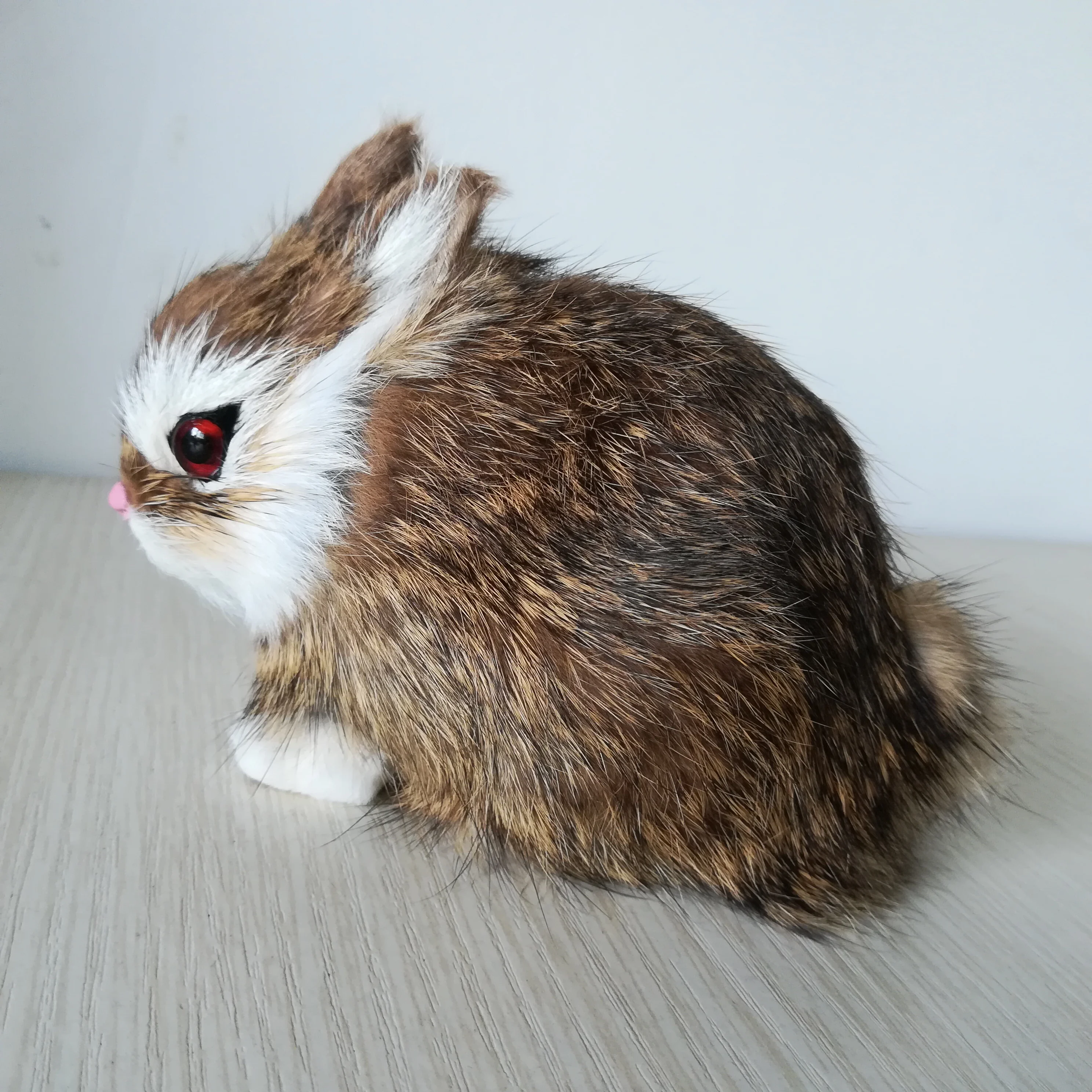 about 13x10cm real life toy brown rabbit hard model handicraft,plastic&furs rabbit prop home decoration toy Xmas gift w0024