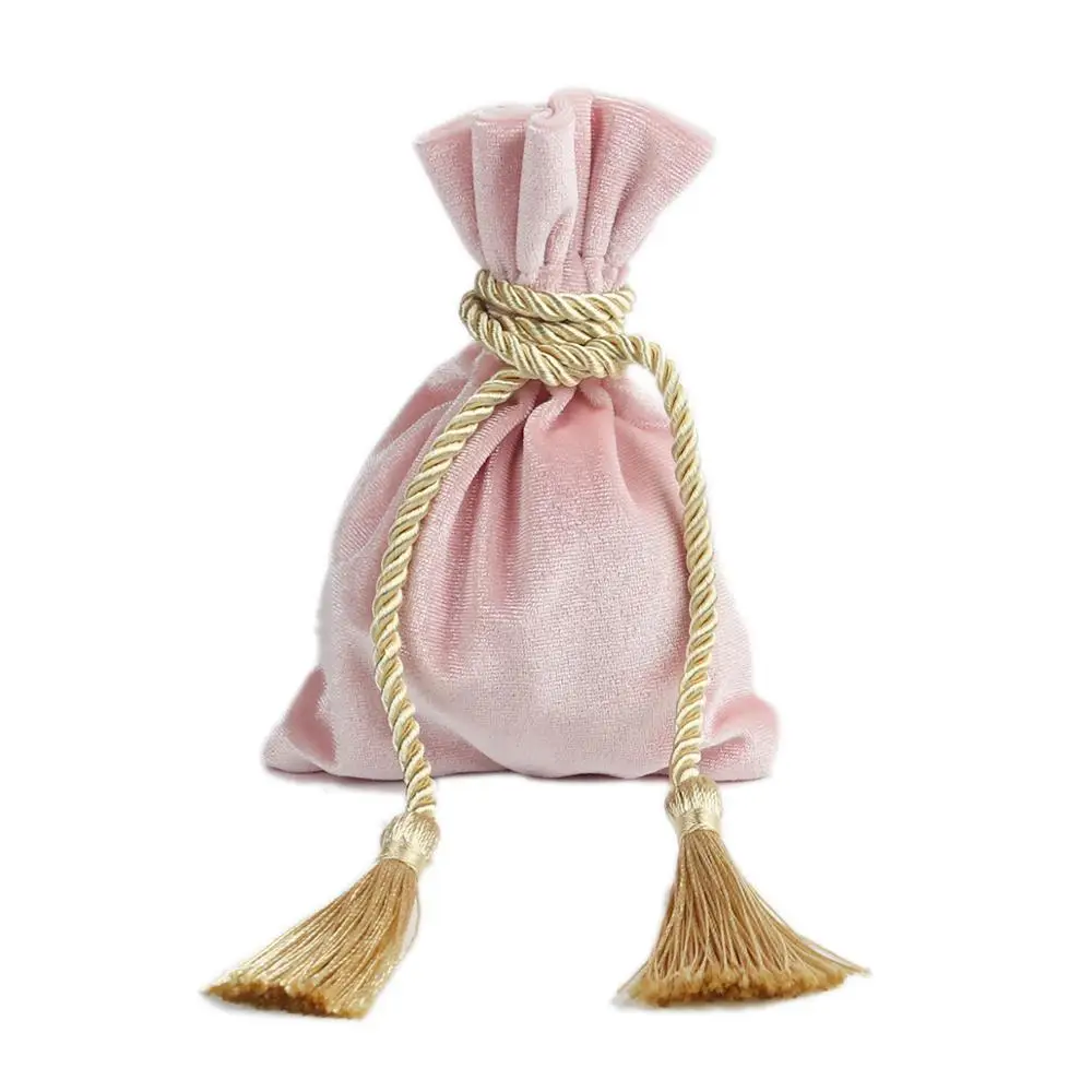 DoreenBeads Velvet Drawstring Bags Wedding Gift Bag Rings Necklace Jewelry Gift Tassel Packaging Box DIY Craft 14.5x11cm 1PC