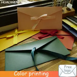 10pcs/lot Customized Retro Rainbow Paper Envelope Letter Mailing Set Kraft Paper Envelope Wedding Invitation Gift Envelope