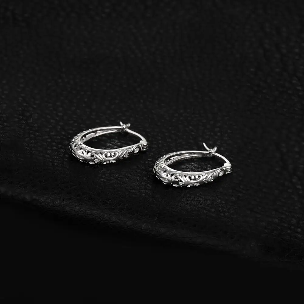 JewelryPalace Hollow Hearth Love 925 Sterling Silver Hoop Earrings Fashion Vintage Statement Circle Huggie Earrings for Women