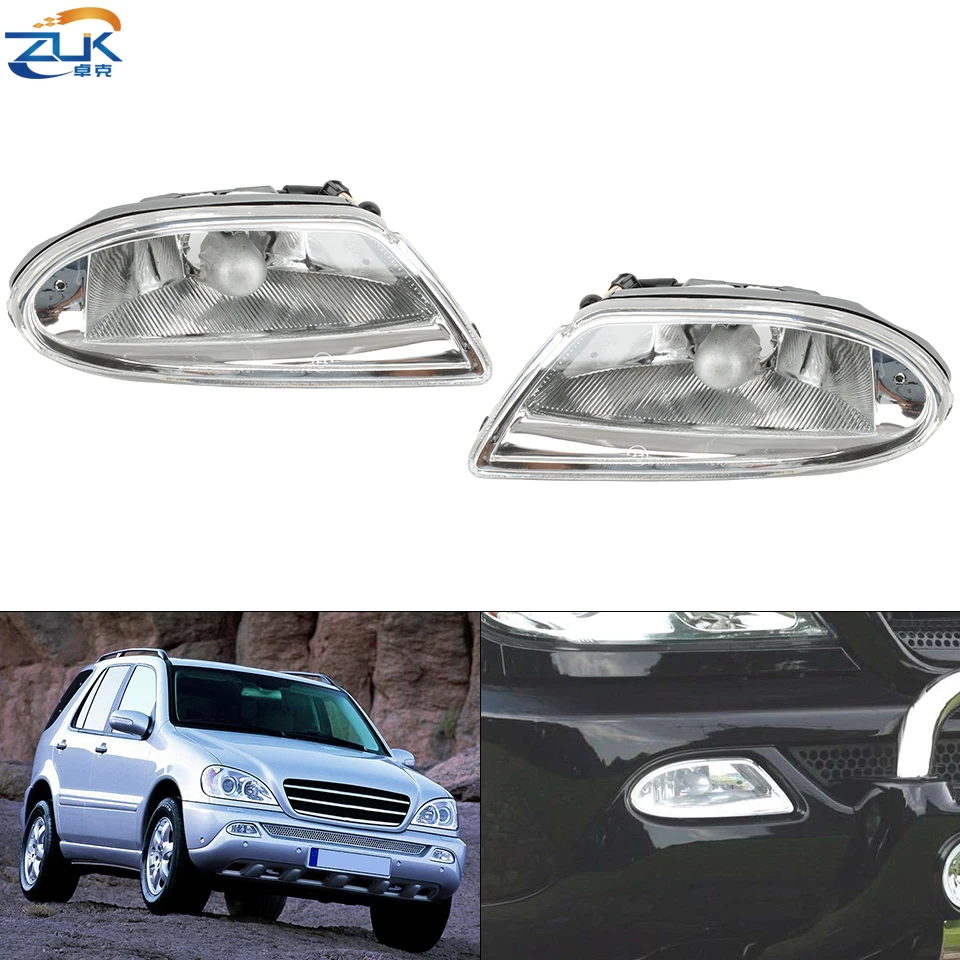 ZUK Pair Front Bumper Fog Light Fog Lamp For Mercedes-Benz ML320 ML350 ML400 ML500 W163 1998-2005 ML-Class Car Lights