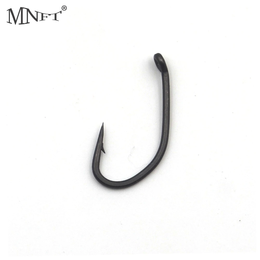 MNFT 100PCS/Lot High Carbon Steel Carp Fishing Hooks with Matt Black Barbed 6# 8# Coated Carp Fishing Hooks