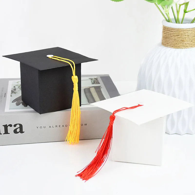 Graduation Congratulation Gift Diy Candy Cake Packaging Boxes Bachelor Cap Surprise Box for Son/Daughter Graduated Party 5/10P