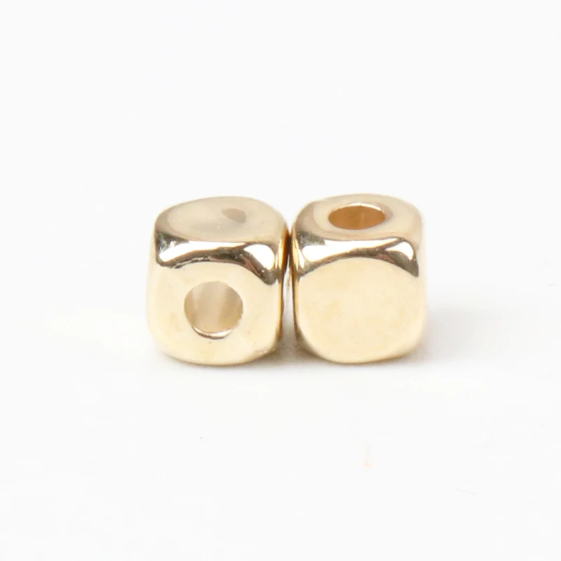 3mm 4mm 500pcs Gold Plating  CCB Acrylic Cube Spacer Beads For jewelry Making DIY YKL0030