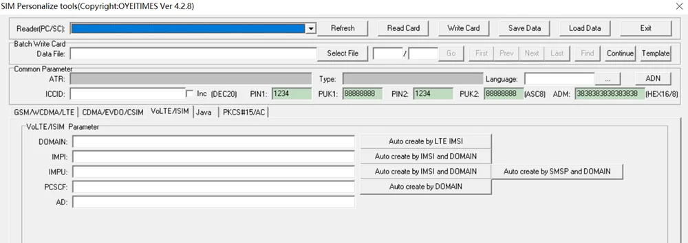 OYEITIMES JAVA 5G 4.2.8 Ver. Perangkat Lunak Kartu SIM ENC DEK JAVA DES JAVA AES AID/HASH Value List Kartu SIM dengan Perangkat Lunak Kartu SIM