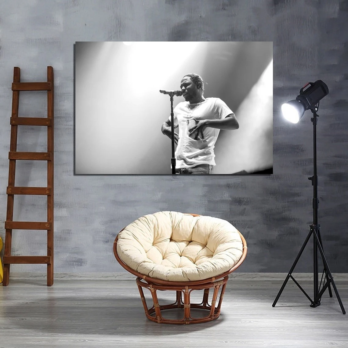 Kendrick Lamar Poster Print Music Singer Star Rapper Photo Music Album Cover Canvas Poster Home Decor Wall Painting (No Frame)