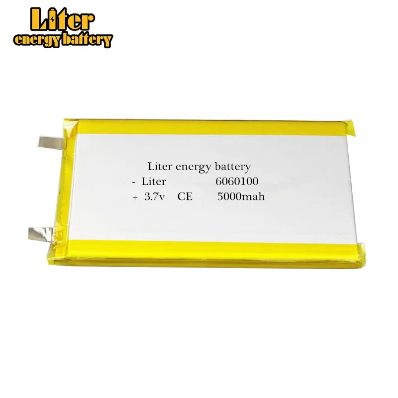 3.7V 5000mAh 6060100 Polymer Lithium Rechargeable Battery Liter energy battery For GPS Tachograph power bank Speaker Searchlight