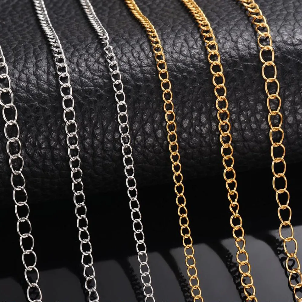 1M/Lot Stainless Steel Bracelet Extension Tail Chain Bulk Necklace Extender Width 2.5/3/4mm For DIY Jewelry Making