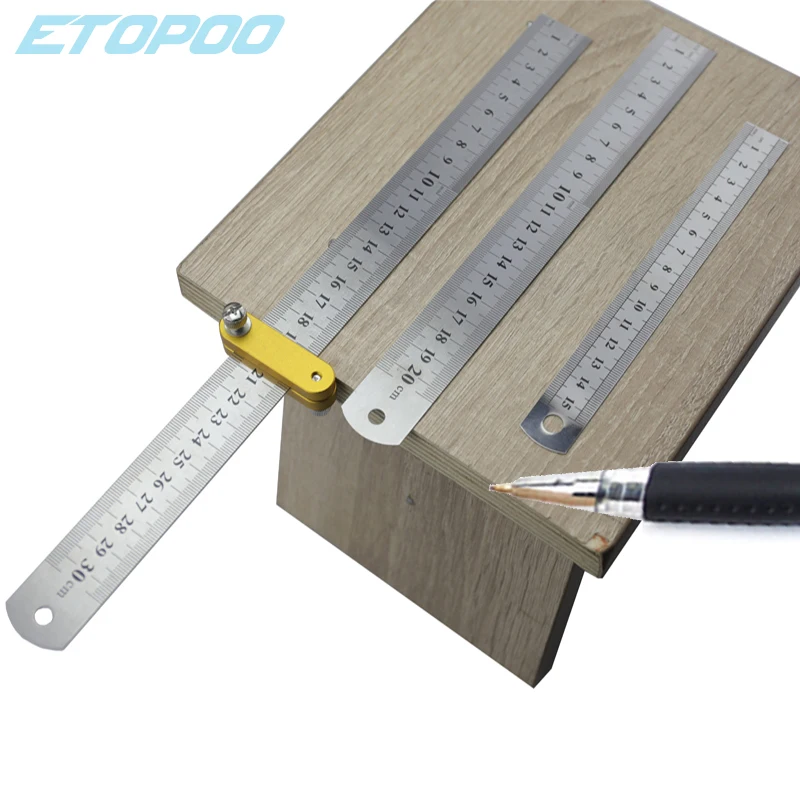 Linijka scriber lokalizacja obróbka drewna rysunek Scriber linijka pozycjonowanie blok linia do obróbki drewna Scriber Gauge 15 20 30cm linijka stalowa