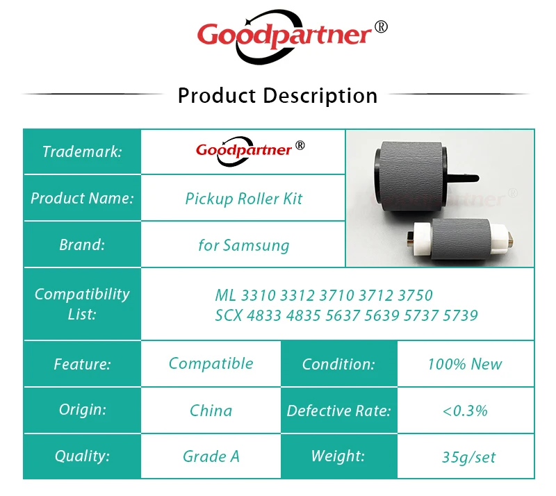 JC93-00310A JC73-00340A JC90-01032A JC90-01107A Pickup Separation Roller for Samsung M3320 M3325 M3370 M3375 M3820 M3825 M3826