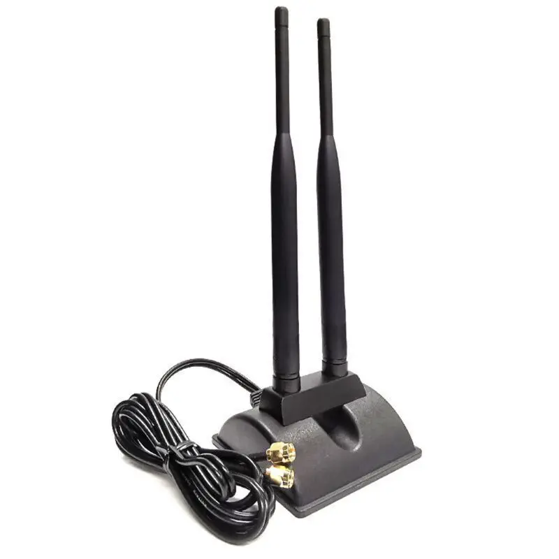 5G Dual Band WiFi Antenna High Gain 6DBi Omni Directional RP-SMA Plug Connector with Magnetic Base for PCI-E Card Indoor Wireles