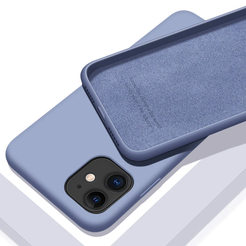 Für iPhone 7 6 6S 8 Plus Fall Luxus Original Flüssigkeit Silikon Soft Cover Für iPhone 11 12 Pro X XR XS Max Stoßfest Telefon Fall