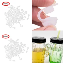Silicone Straw Hole Grommets with Attached Plugs Mason Jar Lids Airlock Homebrewing Wine Beer Making Reusable Straw Hole Stopper
