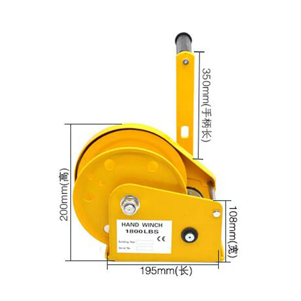 1800 Pound Hand Cranked Small Lift Hoist Double Direction Self Locking Type Crane