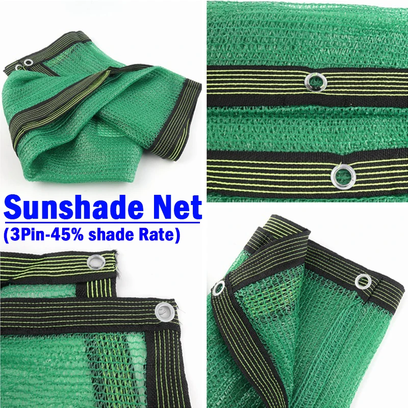 

Green 3Pin 45% Shading Anti-UV Sunshade Net Outdoor Garden Plants Cover Shelter Swimming Pool Shade Sail Car Sunproof Netting