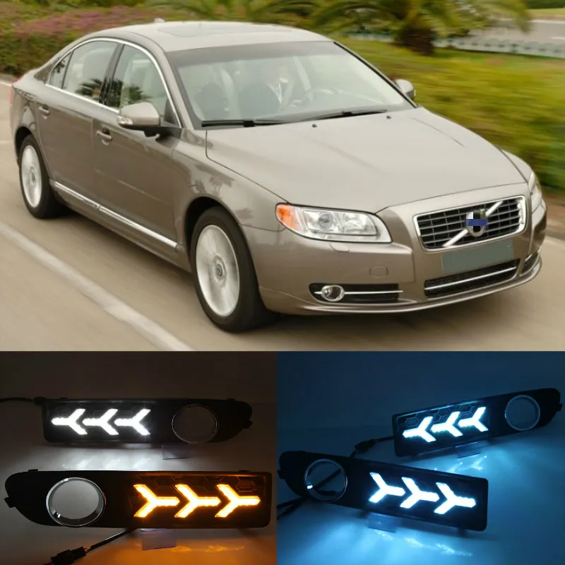 2pcs Car LED DRL Daytime Running Lights Running Lamp For Volvo S80 S80L 2007 2008 2009 2010 2011 2012 2013