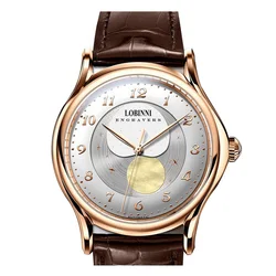 LOBINNI Men Luxury Watch Mens Automatic Watches Moonphase Mechanical Wristwatch Waterproof Sapphire Relogio Fashion Switzerland