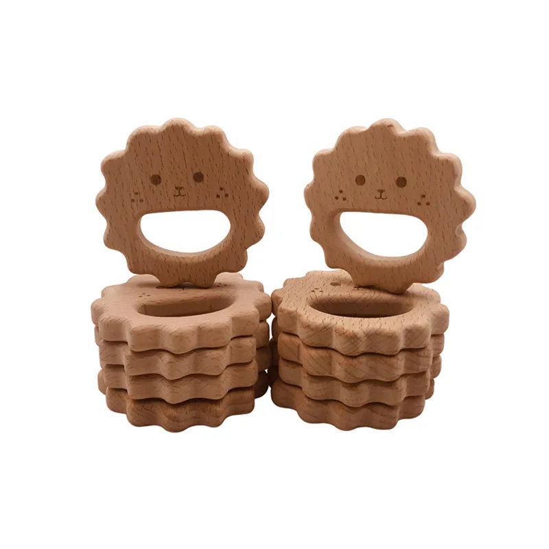 1Pcs Baby Teether Wooden Animal Pacifier Pendant BPA Free Beech Koala Rodent Baby Gym Accessories Tooth Pendant Nursing Toy Gift