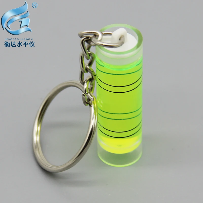 Plastic Cilindrische Horizontale Bubble Sleutelhanger Horizontale Bubble Hoge Precisie Waterpas