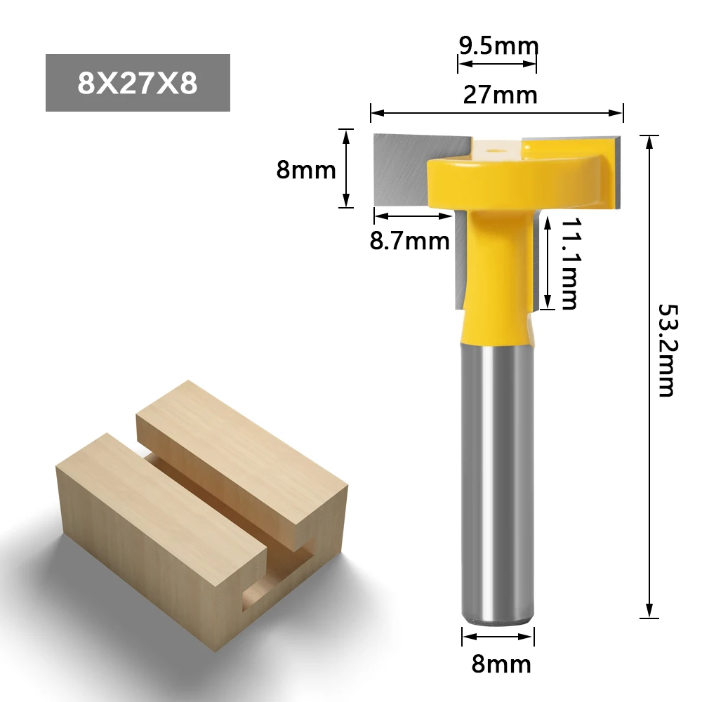 1pcs Top Quality T-Slot & T-Track Slotting Router Bit - 8\