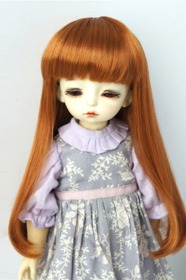 

JD319B 6-7inch 16-18CM Long C Curl tails With full Bangs Synthetic mohair BJD Wig 1/6 YOSD Doll Accessories