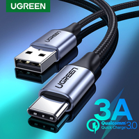 Ugreen USB A to Type C Cable 0.25m 0.5m 1m 2m 3m Braided For Apple iPhone 15 Android Mobile phone USB C charging data Carplay QC