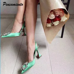 Sandalias de estilo estrella para mujer, zapatos de gladiador con tacón alto y punta estrecha, a la moda, para oficina, verano, 2023