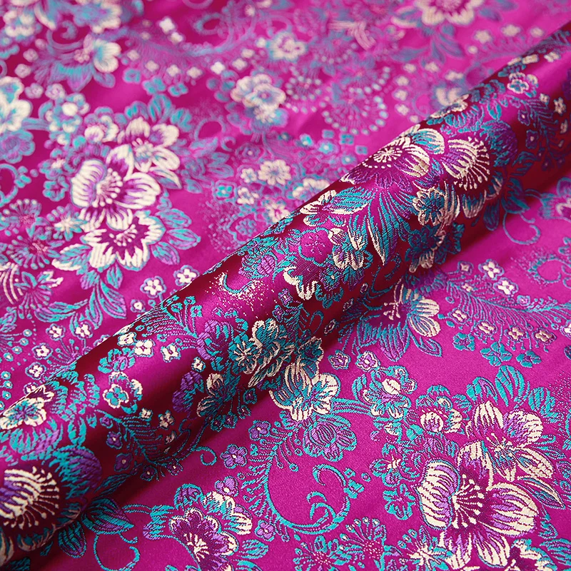 Brocade pattern garment fabric satin jacquard designer fabrics for sewing cheongsam high quality diy patchwork garmen