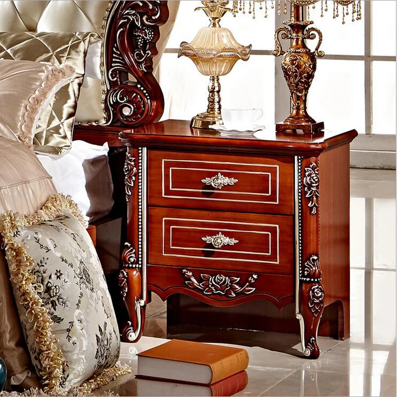 high quality bed Fashion European French Carved bed nightstands pfy4001